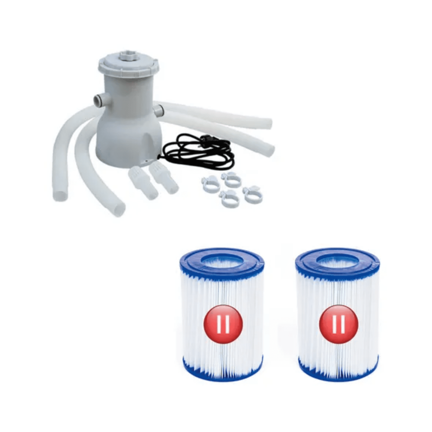 Fym - Bomba Filtro Piscina 2.271 Lts + 2 Ud Cartucho Tipo 2 (ii)