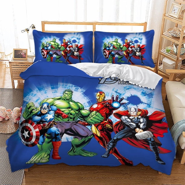 Spiderman Bedding Set Bed Cover Universal, The Avengers Duvet Cover Marvel Heroes Quilt Cover for Kids and Adults Moderned Bed Sheets