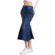 thumbnail image 4 of INSPIRE CHIC Falda de Mezclilla Cola de Pescado para Mujeres de Regreso a Clases Falda Midi de Jean Ajustada Azul Oscuro L, 4 of 6