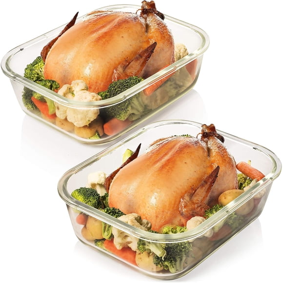 Set de recipientes de vidrio para almacenamiento de alimentos Razab de 80 oz con tapa hermética