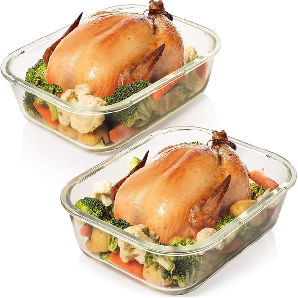 Set de recipientes de vidrio para almacenamiento de alimentos Razab de 80 oz con tapa hermética