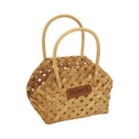 Magideal - Cesta De Flores Tejidas Cesta De Regalo Rústica Con Asas Para Organización De Despensa , Marrón