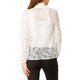 thumbnail image 3 of INSPIRE CHIC Edición Blusa de Encaje Floral para Mujer con Cuello Alto, Mangas Largas Abullonadas y Transparente M Blanco, 3 of 7