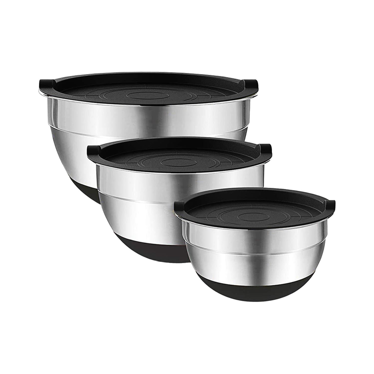 Set 3 Bowls Con Tapa Acero Inoxidable Antideslizante Simplit