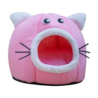Magideal - Cómoda Casa Cueva Plegable Con Fondo Antideslizante, Casa Para Gatos, Cama Para Dormir Para Mascotas, Tienda De Campaña Para Gatos Y Perros Pequeños Rosa Xl