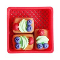 Magideal - Accesorio De Casa De Muñecas En Miniatura De Resina, Accesorios De Cocina De Casa De Muñecas, Juego De Simulación De Cocina, Figuritas De Cesta De Arándano