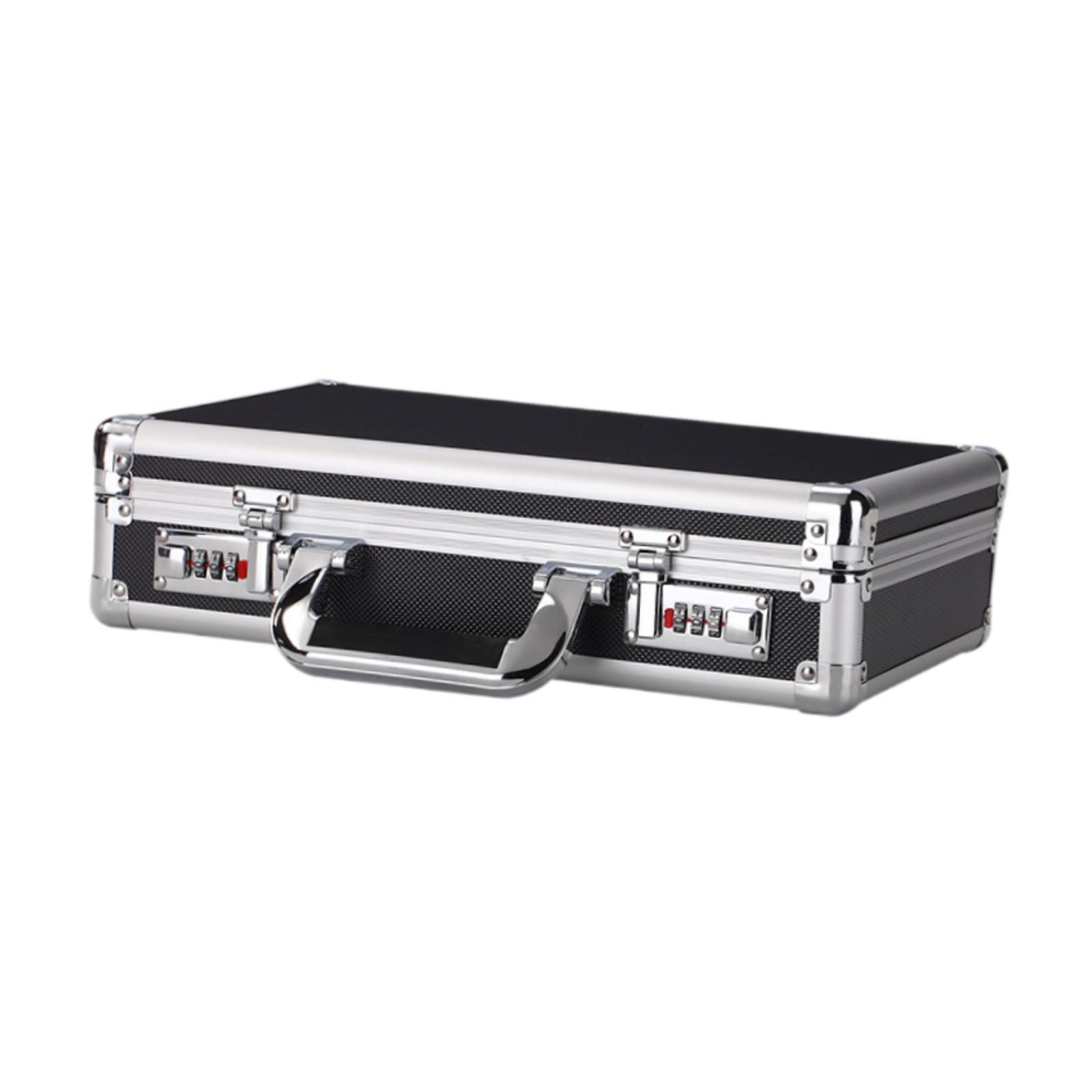 Magideal - Estuche De Protección De Equipo De Aleación De Aluminio Estuche De Transporte De Equipo Seguro Vacío Caja De Protección De Documentos De Joyería Para Negro Con Esponja