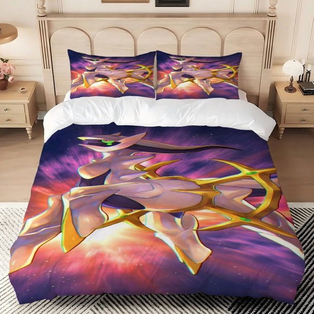3pcs Pet Elf Universe Streamline Creature Illustration Themed Printed Bedding Set