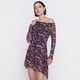 thumbnail image 3 of Vestido Mujer M/L Largo Malla Print Flor Negro Corona, 3 of 5