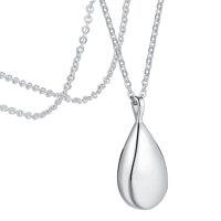 Magideal - Collar Con Colgante De Urna Para Hombre Y Mujer, Colgante De Gota, Soporte De Moda, Colgante De Cremación Para Cenizas, Perfume, Materiales Especiales Plata