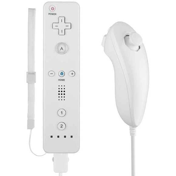 Controlador Wii Lyyes blanco +Nunchuk+Funda+Correa