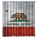 thumbnail image 1 of Cortina de ducha con diseño de la bandera del estado de California, con ganchos, tamaño 66 x 72 pulgadas, 1 of 3