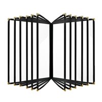 Magideal - Cubierta Elegante Para Menú De Restaurante, Soporte Para Libros Portátil Transparente Con Esquinas Doradas, Soporte Para Menú Para Cenas, Cumpleaños Y Doce