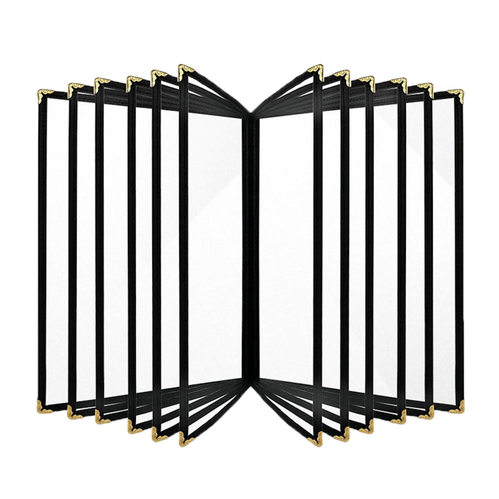 Magideal - Cubierta Elegante Para Menú De Restaurante, Soporte Para Libros Portátil Transparente Con Esquinas Doradas, Soporte Para Menú Para Cenas, Cumpleaños Y Doce