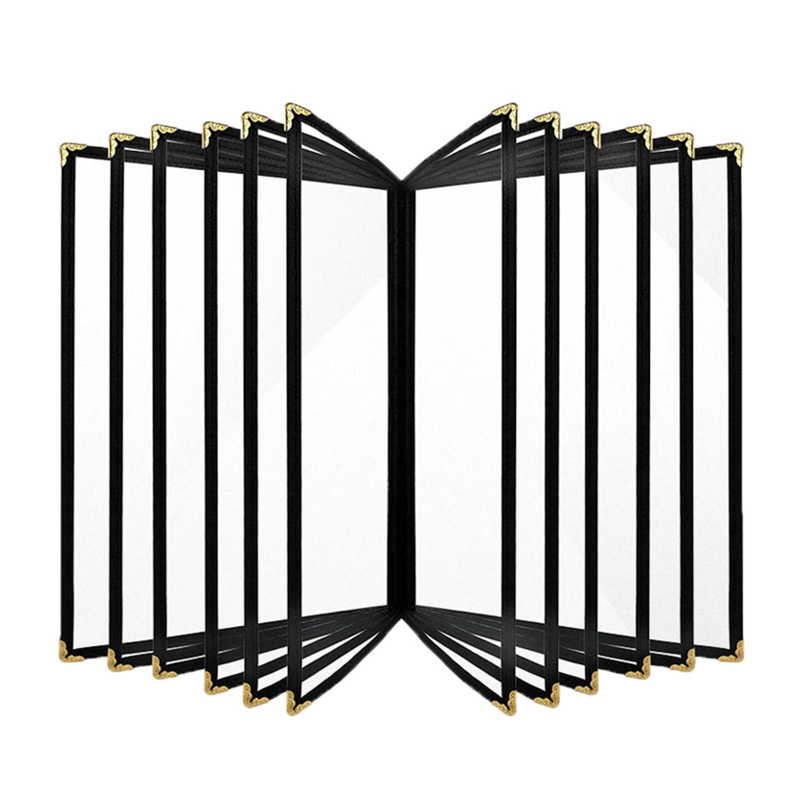 Magideal - Cubierta Elegante Para Menú De Restaurante, Soporte Para Libros Portátil Transparente Con Esquinas Doradas, Soporte Para Menú Para Cenas, Cumpleaños Y Doce
