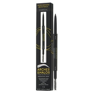 Arches And Halos - Lápiz De Cejas Microdefinidor - Carbón De Para Mujeres - Lápiz De Cejas De 0,003 Oz