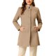 thumbnail image 1 of INSPIRE CHIC Abrigo de Mujer de Largo Medio con Cuello Mao, Abotonado, Abrigo de Invierno con Bolsillos Inclinados y Forro Completo, Marrón Claro XL, 1 of 6