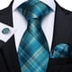 thumbnail image 2 of Corbata Azul petroleo seda hombre paño y colleras Modelo Azul Cenizas, 2 of 4