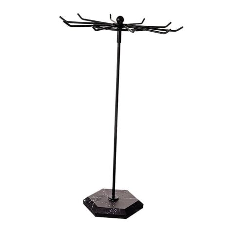 Ioensy - Soporte Para Collares Organizador De Joyas De Metal Para Collares Anillos Colgantes Negro