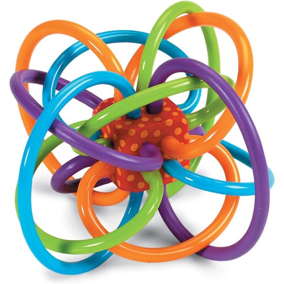 Manhattan Toy Winkel Rattle Sensory Teether Toy, BlueGreen