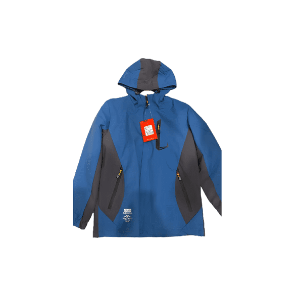 Chaqueta cortaviento deportiva ultra liviana micropolar azul marino, talla L