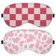 thumbnail image 1 of Máscara para dormir BHAHB 2 pzas de seda suave – diseño a cuadros rosa y vaca leopardo, 1 of 7