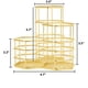 thumbnail image 4 of Portalápices, portalápices dorado para organizador de escritorio, porta brochas de maquillaje de metal con 3 compartimentos., 4 of 7