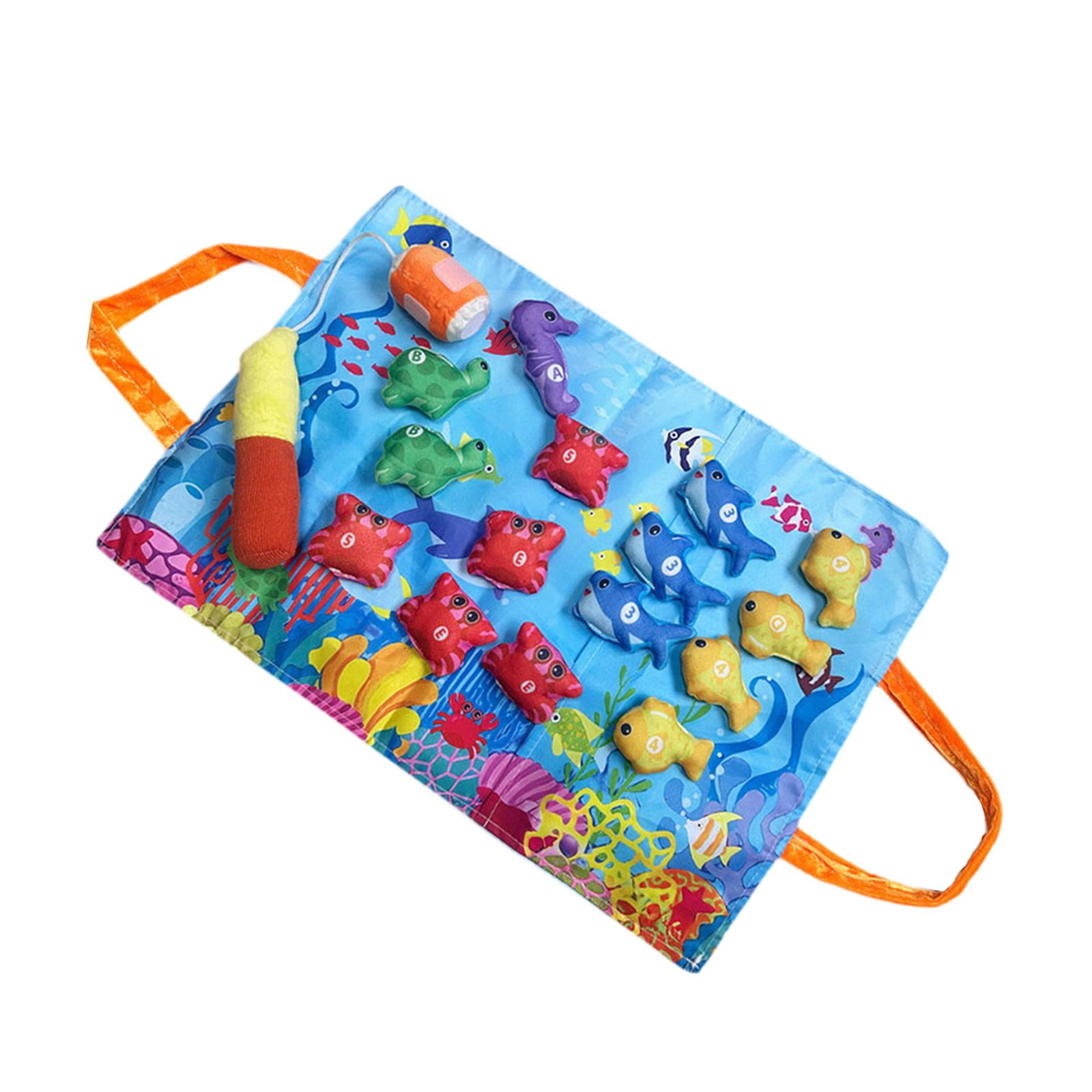 Magideal - Juguetes De Pesca Para Niños Pequeños, Juego De Pesca, Clasificación De Colores, Regalos De Cumpleaños, Tapete De Juego Para Gatear Para Niños Y Niñas Azul