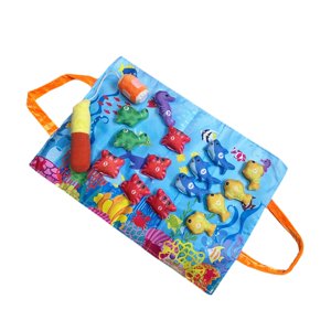 Magideal - Juguetes De Pesca Para Niños Pequeños, Juego De Pesca, Clasificación De Colores, Regalos De Cumpleaños, Tapete De Juego Para Gatear Para Niños Y Niñas Azul