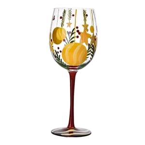 Bothyi - Copa De Vino Navideña Copa De Vino Tinto Estampada Para Vacaciones De Invierno Estilo E