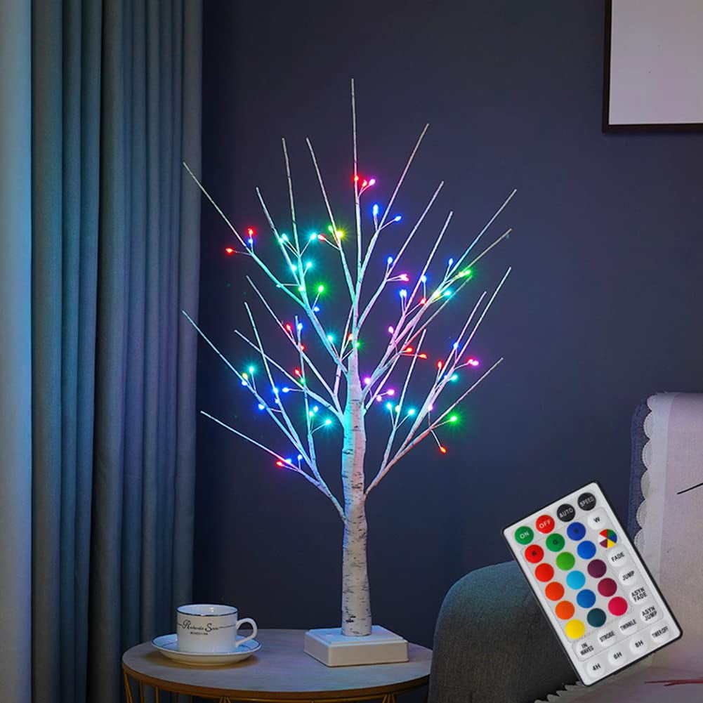 Árbol De Navidad Nxuebdu Iluminado En Forma De Abedul De 2 Pies Con Luces Led