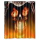 thumbnail image 1 of Cortina de ducha de baño con diseño de calavera ardiente y ganchos, tamaño 60 x 72 pulgadas, 1 of 3