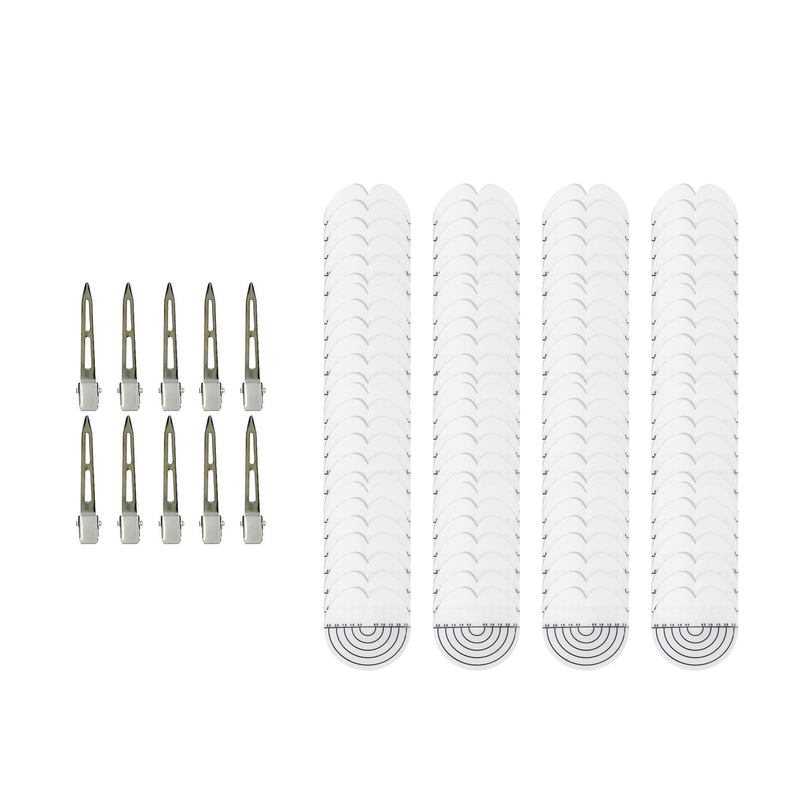 Magideal - 100 Plantillas De Protección Para El Cabello, Protección De Pegamento De Fusión Con Espaciadores De Escala, Protección De Extensión De Cabello De Un S