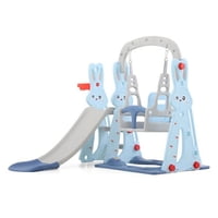 Mundo Online - Resbalín Columpio 3 En 1 + Aro Basket, Centro De Juegos Celeste