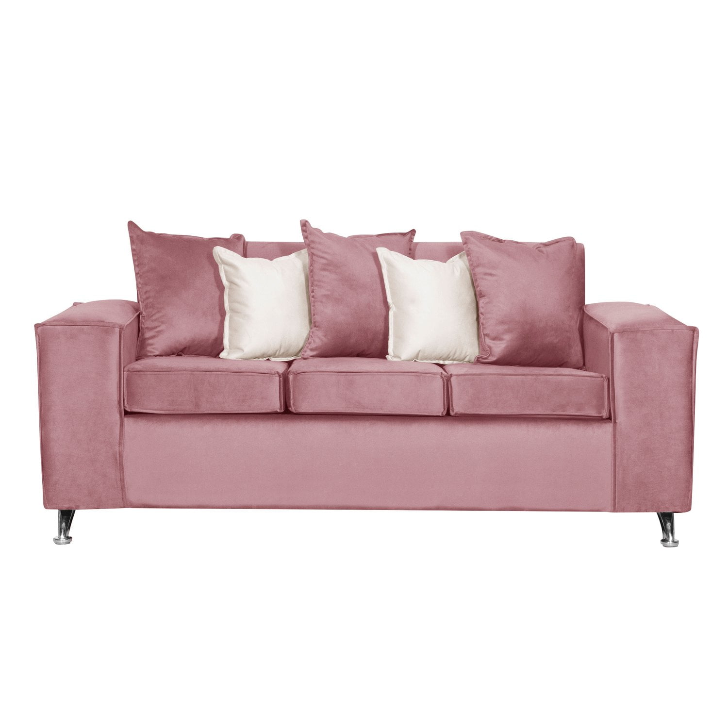 Ruzam Mobel - Sofá 3 Cuerpos Roses Rosa Felpa