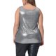 thumbnail image 2 of Agnes Orinda Disfraces de Halloween para Mujeres Tallas Grandes Tops de Escuela Universitaria Cuello Redondo Sin Mangas Ropa de Fiesta Club Brillante Holográfico Metálico Camiseta sin Mangas 2X Plata, 2 of 8
