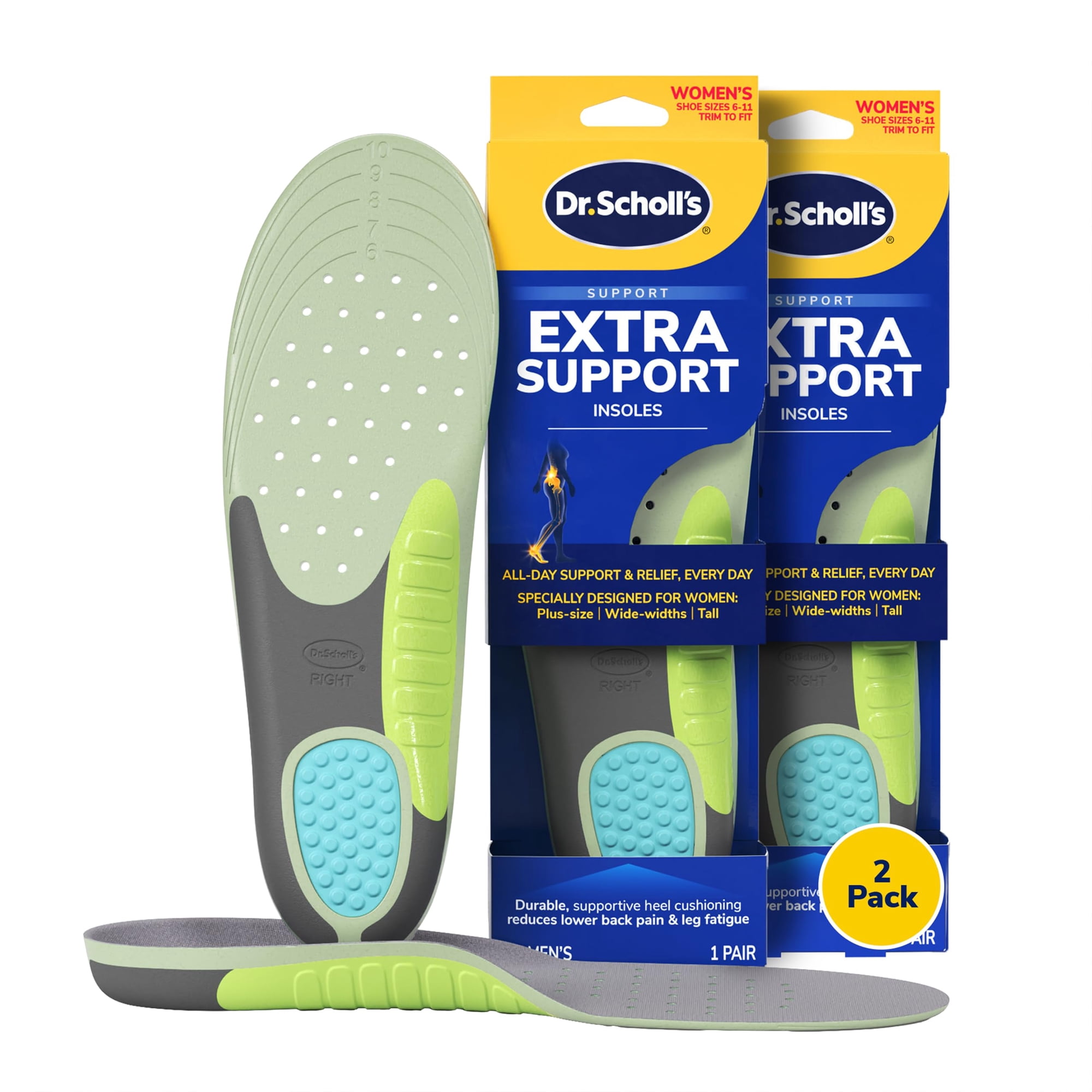 Plantillas Para Zapatos Dr. Scholl's Extra Support Para Mujer, Tallas 6 A 11, 2 Pares