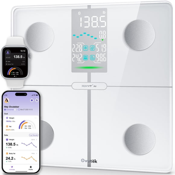 Báscula Inteligente De Grasa Corporal Con 13 Métricas Fitness Y App