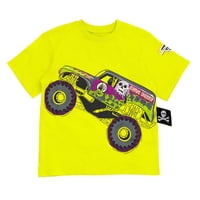 Camiseta Monster Jam Grave Digger Para Niños Pequeños Amarilla 7-8
