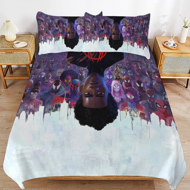 Spider Ma-n Across_thepider_Verse Spider Ma-n Bedding Set Sheet Set for Kids Adults,All Season Lightweight Bedding Set for Bedroom Bed Do Bed Sheets