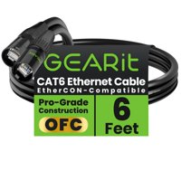 Cable Ethernet Gearit Blindado Cat6 Ethercon De 1,8 M, Color Negro