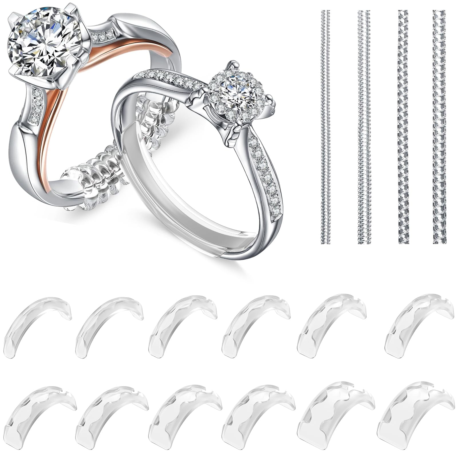Ring Sizers Eiito Para Anillos Sueltos, Paquete De 16 Protectores De Anillos