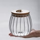 thumbnail image 4 of Recipiente Hermético De Vidrio Para Almacenar Frutos Secos Y Café, Con Forma De Pétalo, Decorativo, Con Tapa De Bambú Y Asa De Metal, Fácil De Agarrar, 600 Ml, 4 of 5