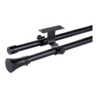 Metalhsa - Set Barras Para Cortina Doble 16/19 Mm Extensible 120-210 Cm A Techo Negro Cónico