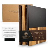 Set De Tablas De Cortar Pegsorix De Madera De Acacia Con Soporte De Exhibición