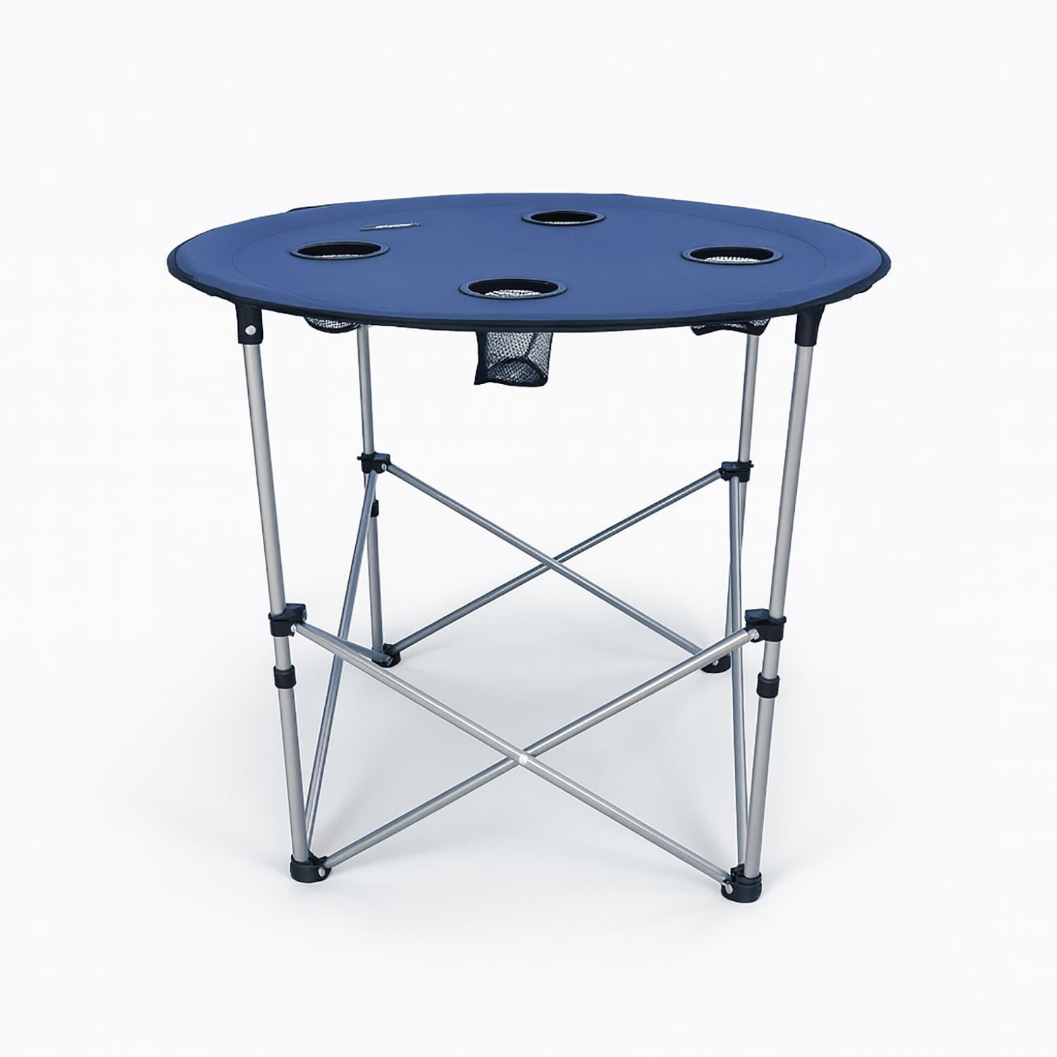 National Geographic - Mesa Plegable Camping Serengeti Con Posavasos Gris Natgeo Azul Tamaño Unico