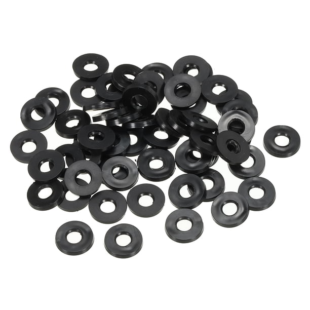 Uxcell M5 Arandela Plana de Goma Paquete de 60 5mm ID 11mm OD Espaciador de Sellado Anillo de Junta Negro