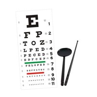 Bothyi - Tabla Optométrica De 56 X 26 Cm Con Oclusor Y Puntero Para El Hogar, La Oficina Y La Escuela.