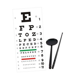 Bothyi - Tabla Optométrica De 56 X 26 Cm Con Oclusor Y Puntero Para El Hogar, La Oficina Y La Escuela.