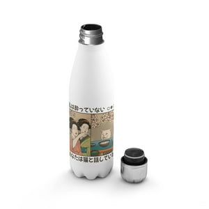 Creango - Botella Agua Termica Gato Meme De Acero Inoxidable